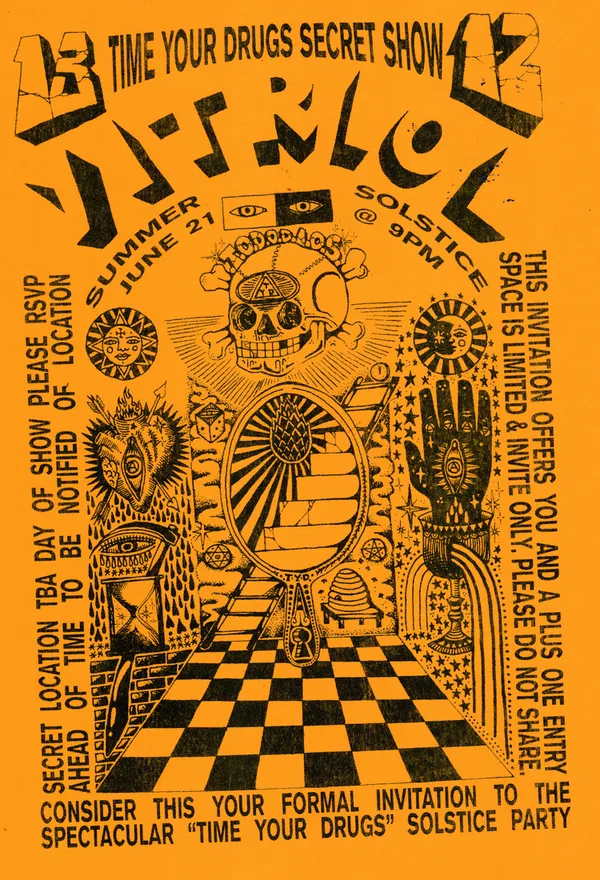Time Your Drugs Solsitce Show Flyer